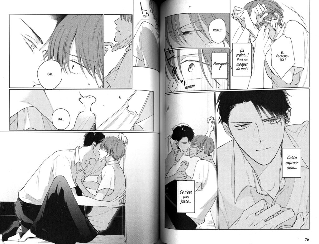 Aukeama suutelukohtauksesta ykköspokkarin ranskalaitoksesta.